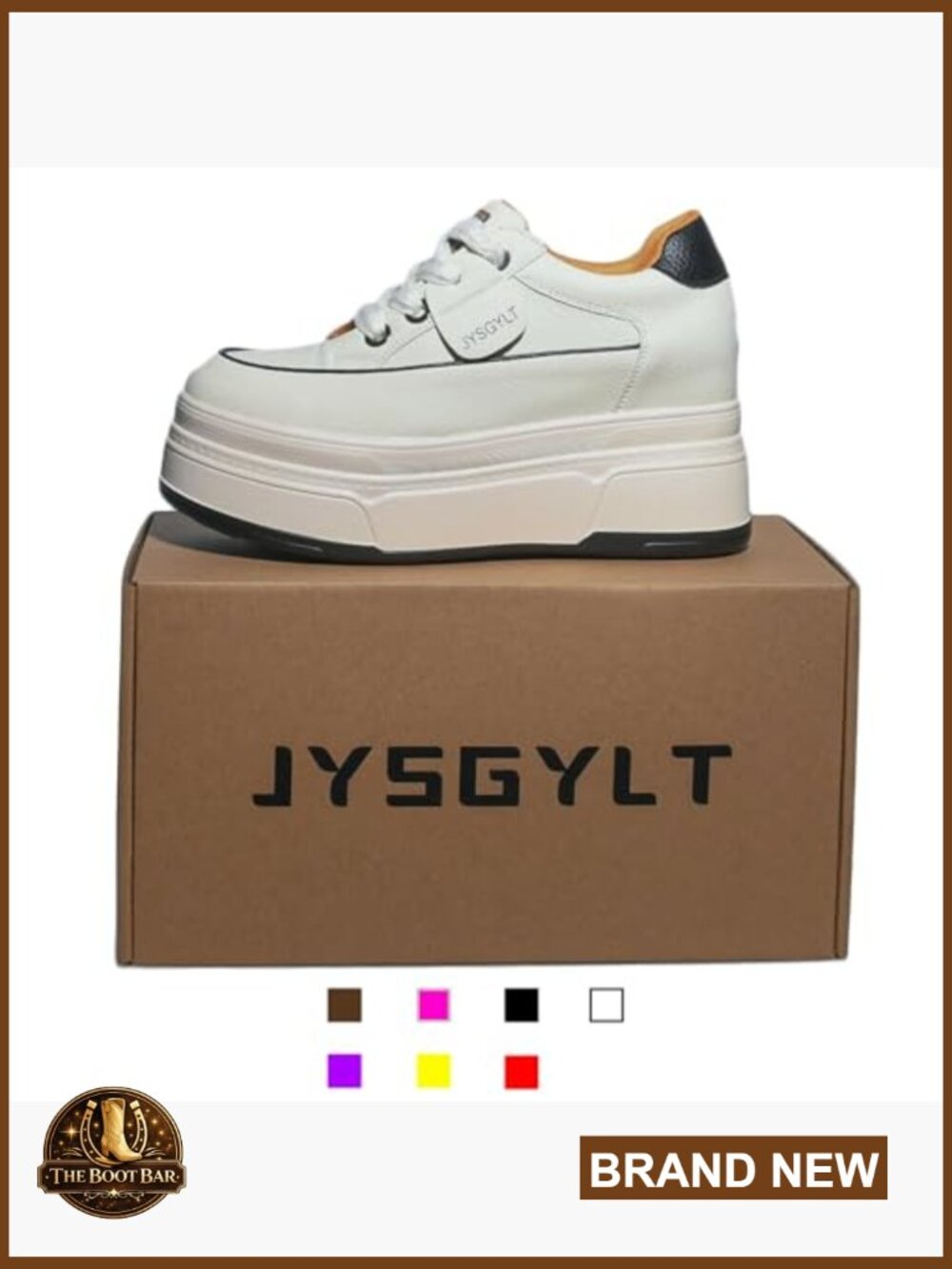 Platform Sneakers with 3.5 Inch Heel, Cushioned Arch Support, Non-Slip Sole - Picture 6 of 7